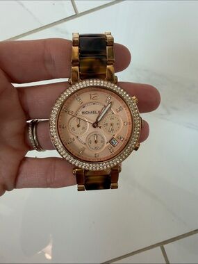 Michael Kors Rose Gold and Tortoiseshell Bracelet Watch